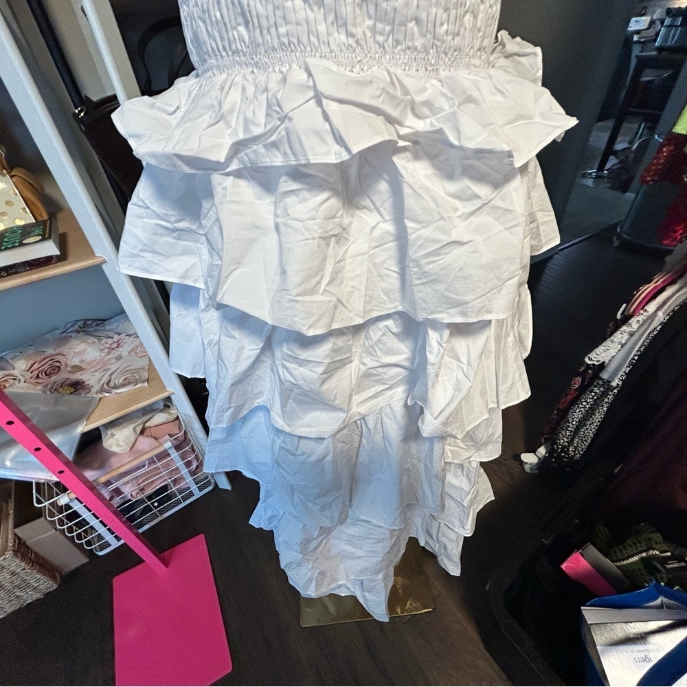 English Factory White Ruffled Dress NWT Size Large - Picture 4 of 8